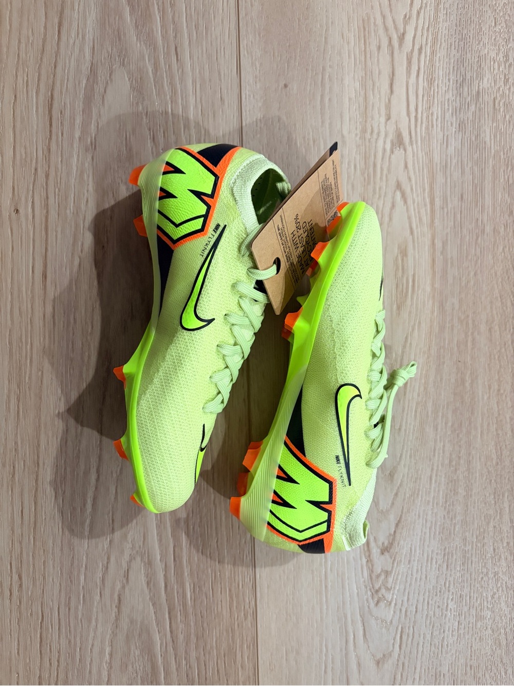 Nike Kids Neon Green and Orange Soccer Cleats